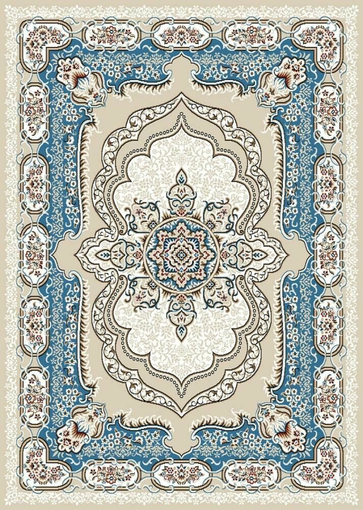 фото Ковер Классический БАЛ текстиль OSCAR NATUREL KZ F060A , , цвет Бежевый; Синий, из нитей БЦФ, основа джут, размер 1,5 м на 2,3 м, вес 4,14 кг