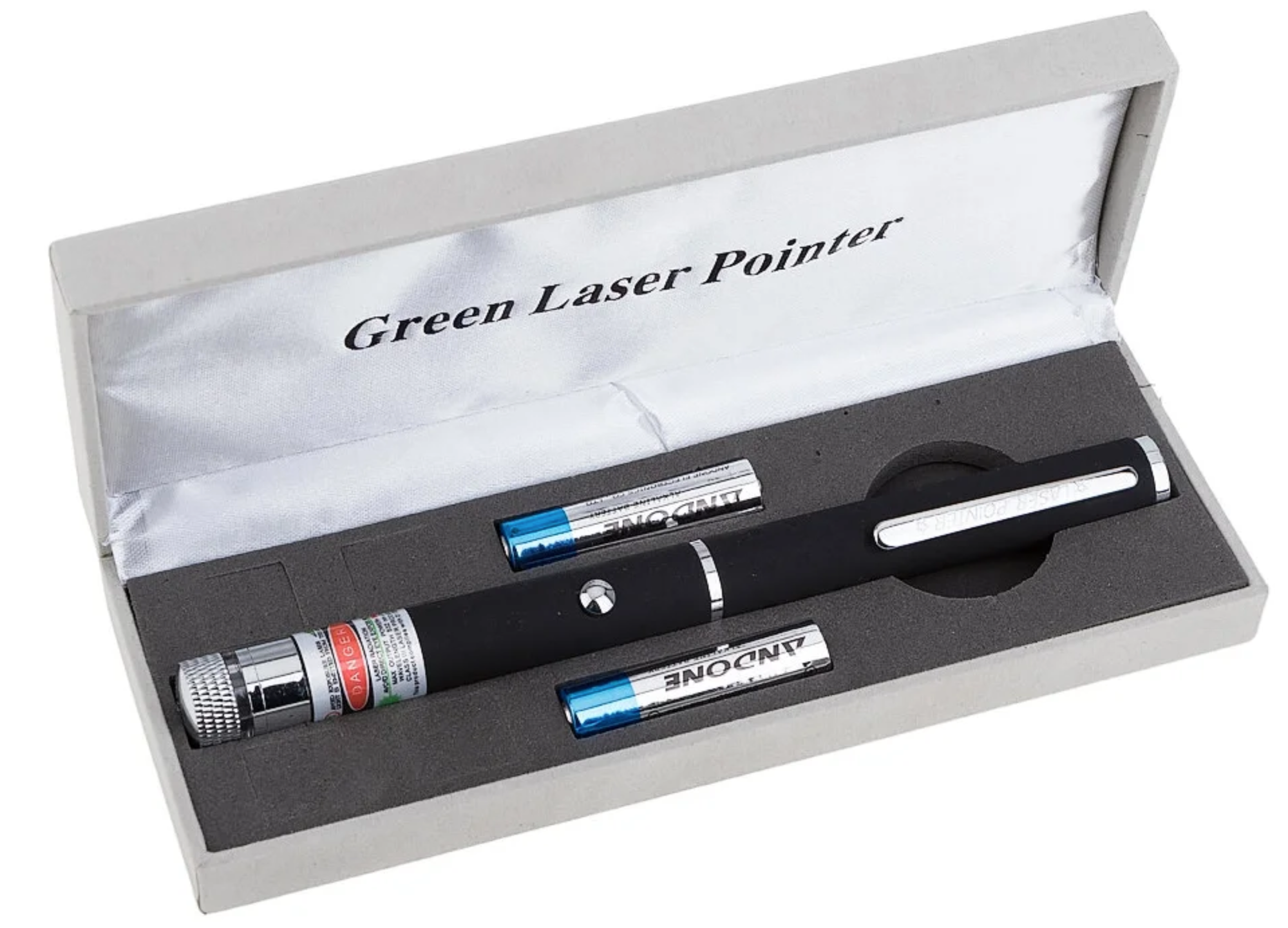 Лазерная указка Green Lazer Pointer SD-03-3, 1 насадка, зеленая, 2хААА