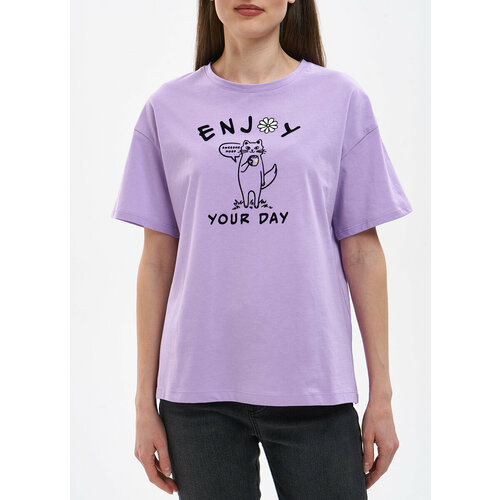 Футболка Funday, размер 46-48, фиолетовый футболка funday размер 46 48 фиолетовый