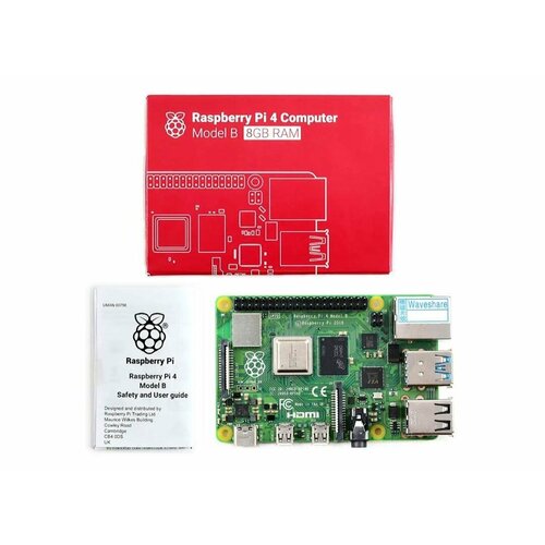 Микрокомпьютер Raspberry pi 4 model B 8gb Ram микрокомпьютер raspberry pi 4 model b 2gb broadcom bcm2711 arm cortex a72 1 5ghz 2 x usb 3 0 2 x