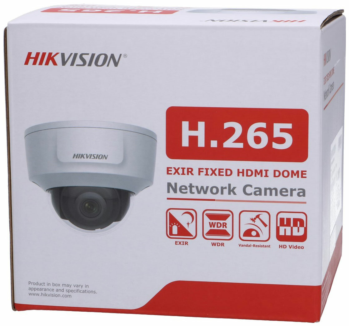 Видеокамера IP HIKVISION DS-2CD2185G0-IMS 8Мп, 1/2.5" CMOS; 2.8мм/102°, 0.028лк/F2; H.265/H.264/MJPEG; 3840 × 2160/20fps; WDR/3D DNR/BLC/HLC