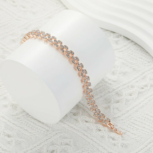 фото Браслет-цепочка, стекло, искусственный камень, 20 шт., размер 18 см, диаметр 7 см, красный дамские штучки