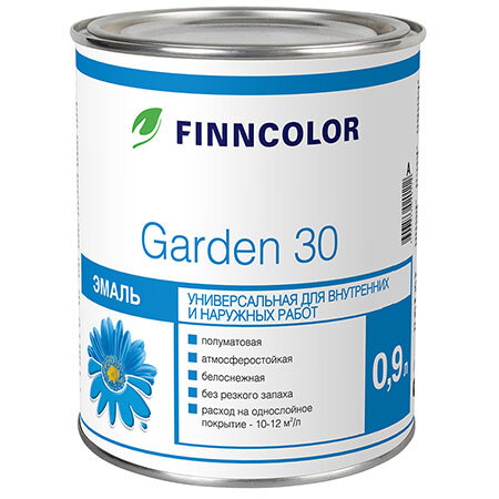 фото Finncolor GARDEN 30 / Финколор гарден 30 Универсальная полуматовая эмаль база С 2,7л