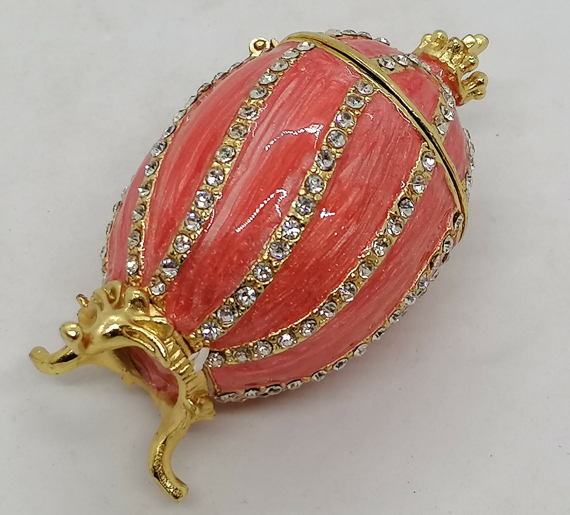 Яйцо Фаберже витое, малое, розовое — фото 1