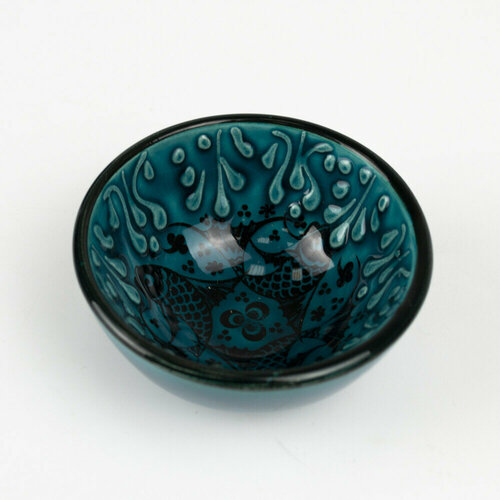 Пиала маленькая 8 см С рыбками изумрудная 499₽