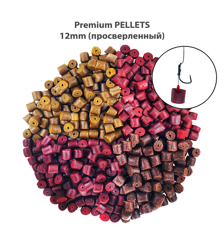 PELLETS RED SPICE (красная специя) просверленный 12мм (банка 100гр)