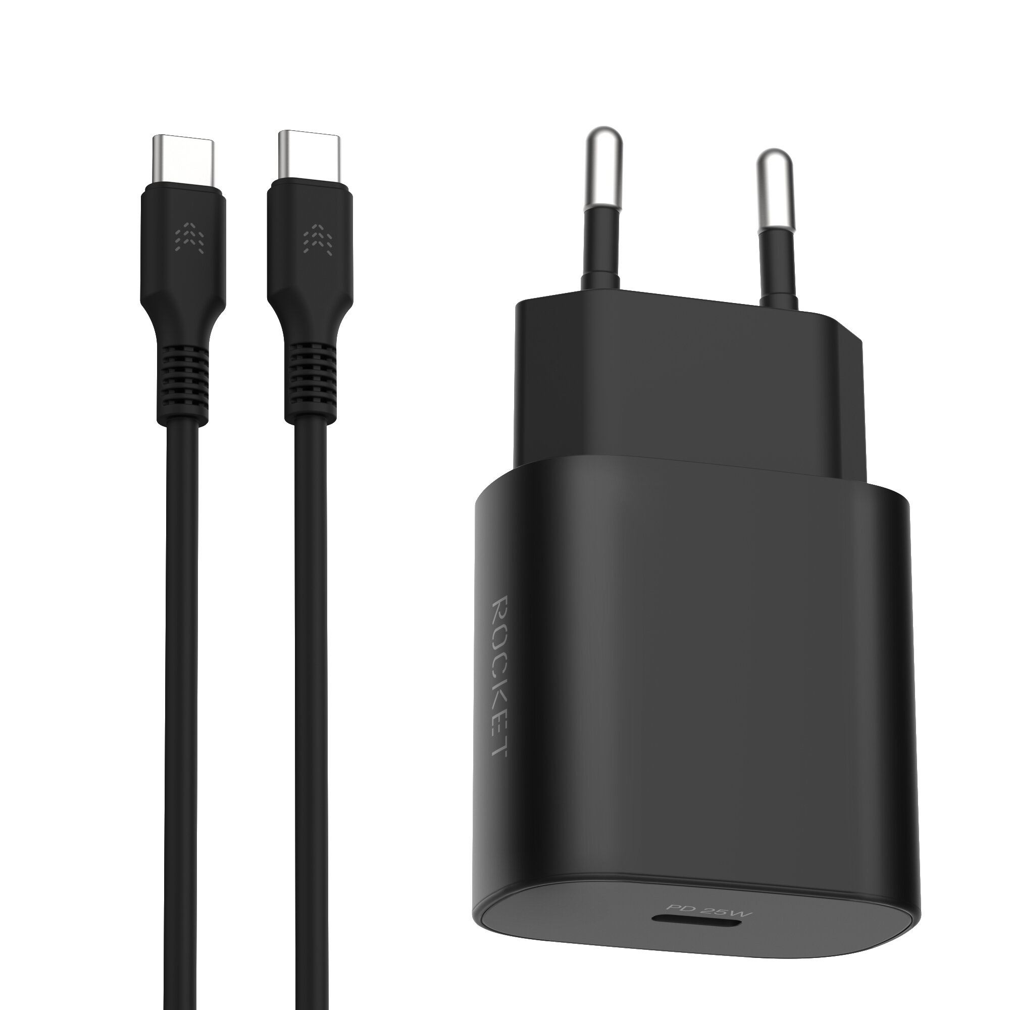 Сетевое зарядное устройство Rocket USB Type-C 1xUSB Type-C 3 А белый - фото №1