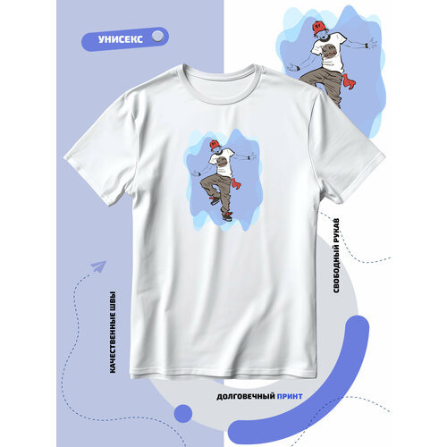 фото Футболка парень в красной кепке танцует i am good-я хорош, размер 8xl, белый smail-p