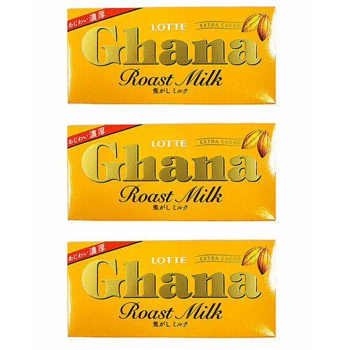 Lotte Шоколад жареный Ghana топленое молоко, 50 г, 3 уп