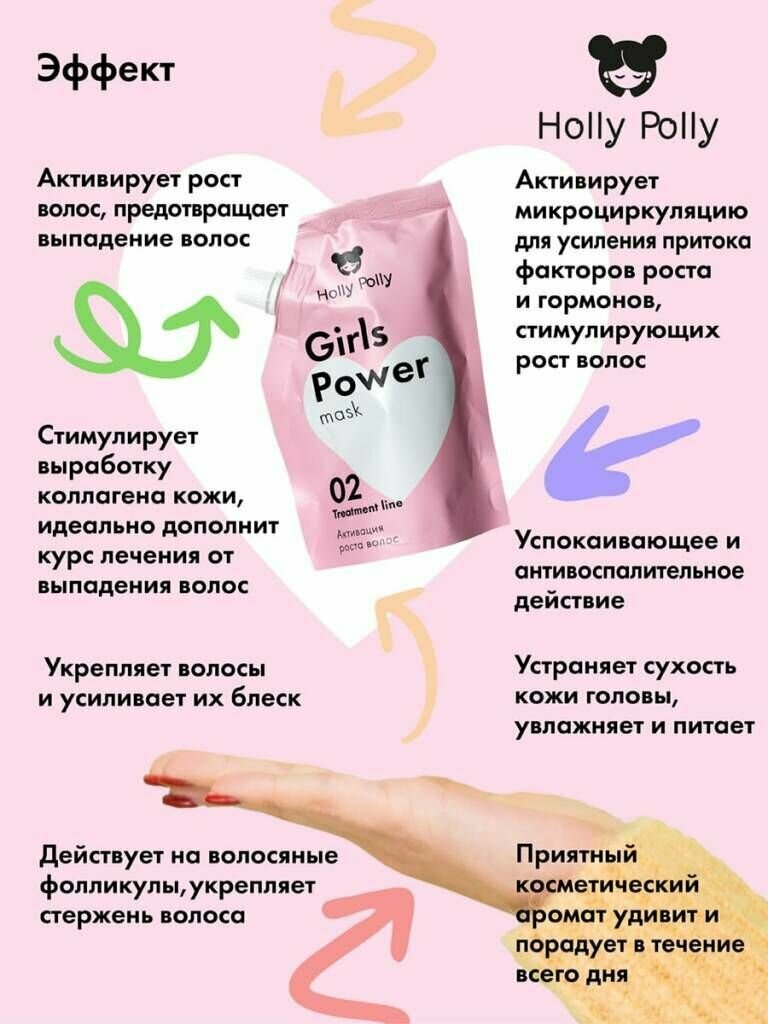 Holly Polly Маска-активатор роста волос Girls Power, 100 мл (Holly Polly, ) - фото №11