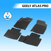 Коврики в салон автомобиля Rival для Geely Atlas Pro (Джили Атлас Про) 2021-н. в, литьевой полиуретан, с крепежом, 4 части, 61905001