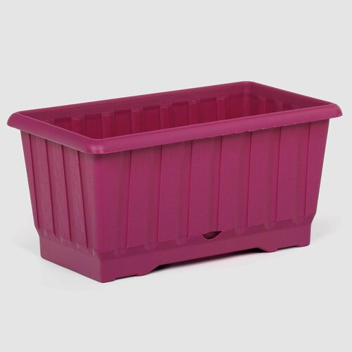 Кашпо для цветов балконное Serinova Classic вишневое 300х165 мм, горшок для цветов