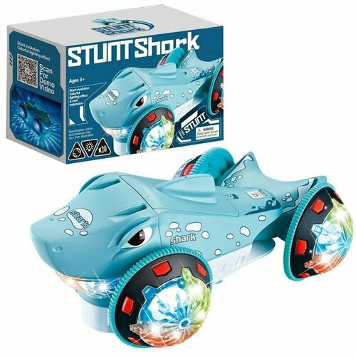 акула gear на батарейкахсо светом и звуком s 1 YJ-3038 Машинка игрушка интерактивная Акула со светом, звуком, с вращением на 360