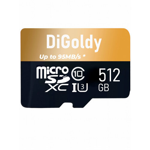 Карта памяти microSD 512 ГБ DiGoldy Class 10 Extreme Pro ( DG512GCSDXC10UHS-1-ElU3 w ) карта памяти digoldy 16 гб класс 10 uhs i extreme