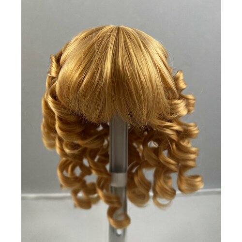 Leekeworld Wig W070_D (Волосы кудряшки короткие золотистый цвет размер 15-18 см для кукол Ликиворлд)