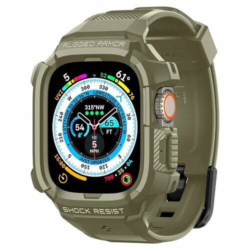 Чехол SPIGEN для Apple Watch Ultra (49 mm) - Rugged Armor Pro - Зеленый/Хаки - ACS05915