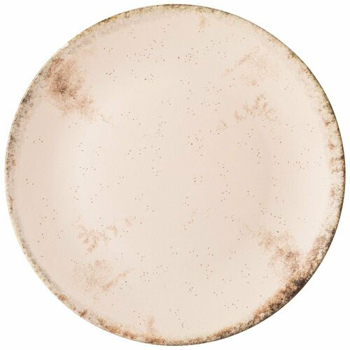 Тарелка обеденная столовая 26 см Bronco Terra, керамика, мелкая белая, для подачи блюд и сервировки стола