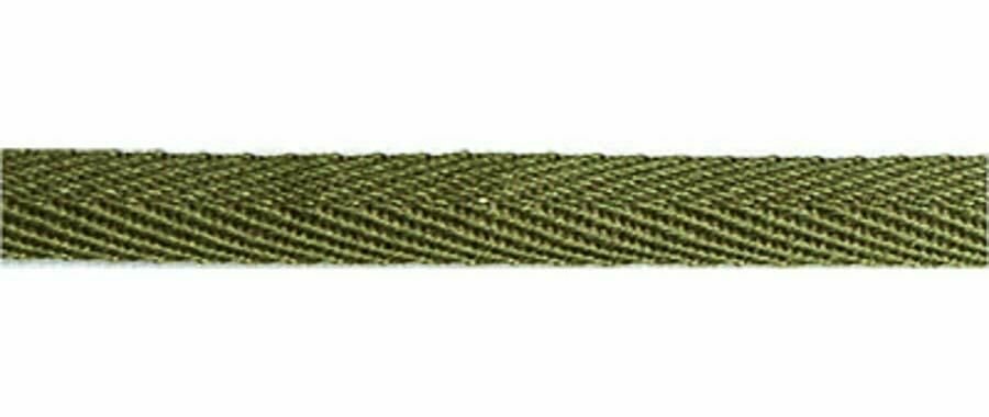 Тесьма киперная хаки 100 % хлопок 13 мм - 10 м — фото 1