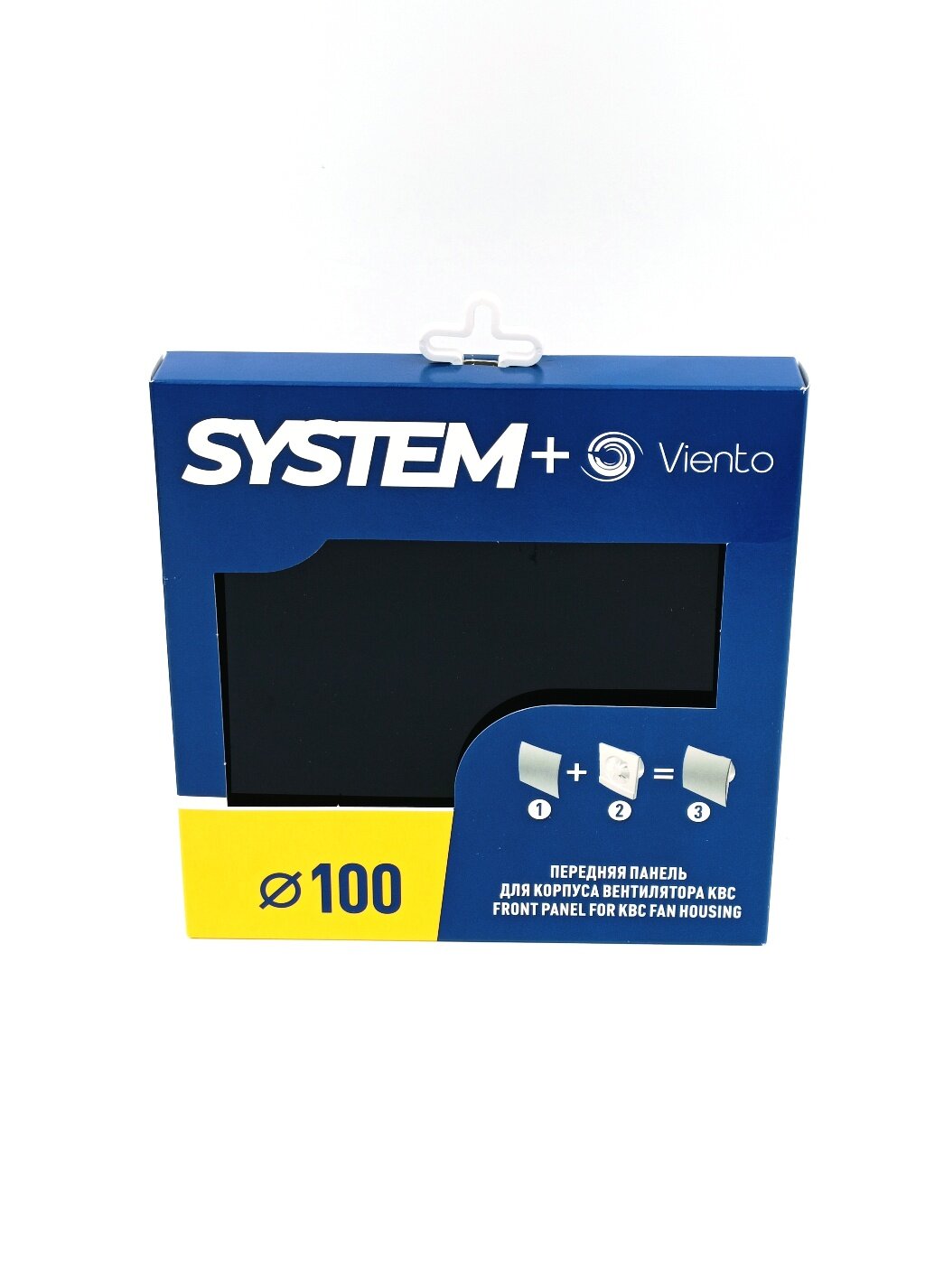 Лицевая панель для вентилятора SYSTEM+, Серия GORIZONT, Ø100, стекло черный матовый — фото 1