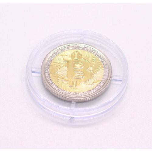 Монета  Биткоин из латуни и стали монета биткоин 40мм