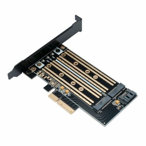 адаптер supermicro low profile dual nvme m 2 ssd pcie add on card Корпус для жёсткого диска Gembird MF-PCIE-NVME-SATA