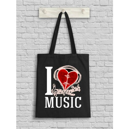 Сумка шоппер Printech SH-GB55P17/BL, черный сумка музыка сердце скрипичный ключ и ноты в сердце серый