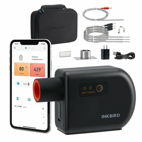 Автоматический контроллер курильщика INKBIRD Joe ISC-027BW, Wi-Fi Bluetooth, EU Socket черный
