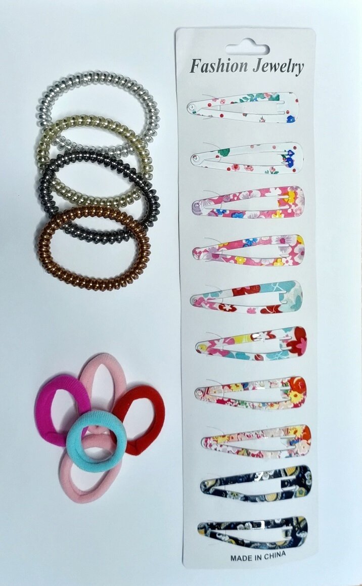 Комплект заколок для волос Fashion Jewelry № 58 + резинки в подарок