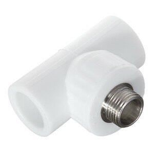 Тройник полипропиленовый переходный 25 мм х 1/2 НР(ш) х 25 мм