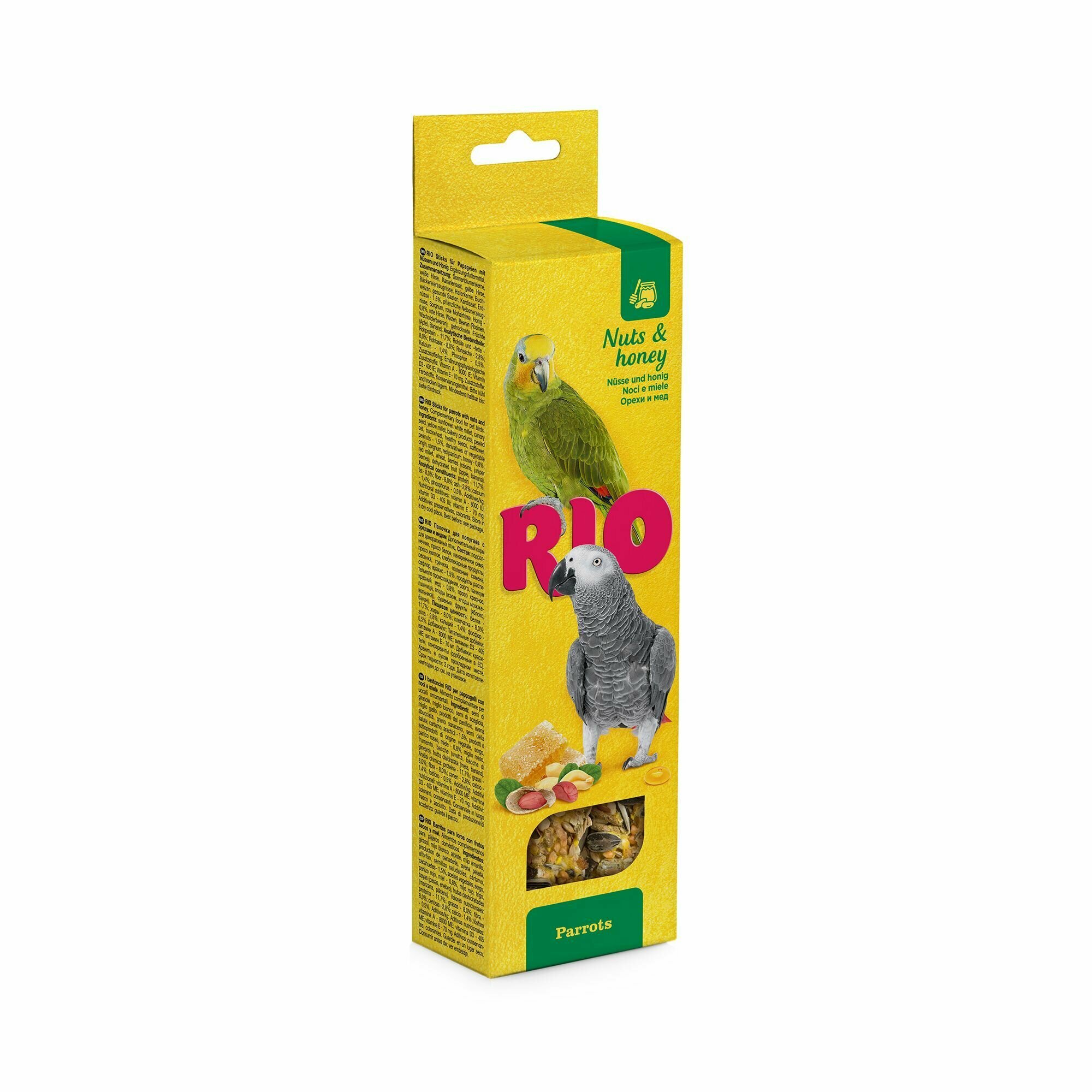 RIO Палочки для попугаев с медом и орехами 2х90гр