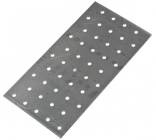 Крепежные пластины 100x240x1,5 мм оцинкованные 20 штук/упаковка — фото 1