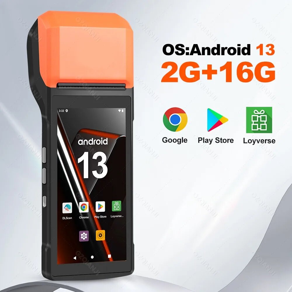 Портативный POS-терминал на базе Android, модели в ассортименте, вилка ЕС, 2G16G Android 13