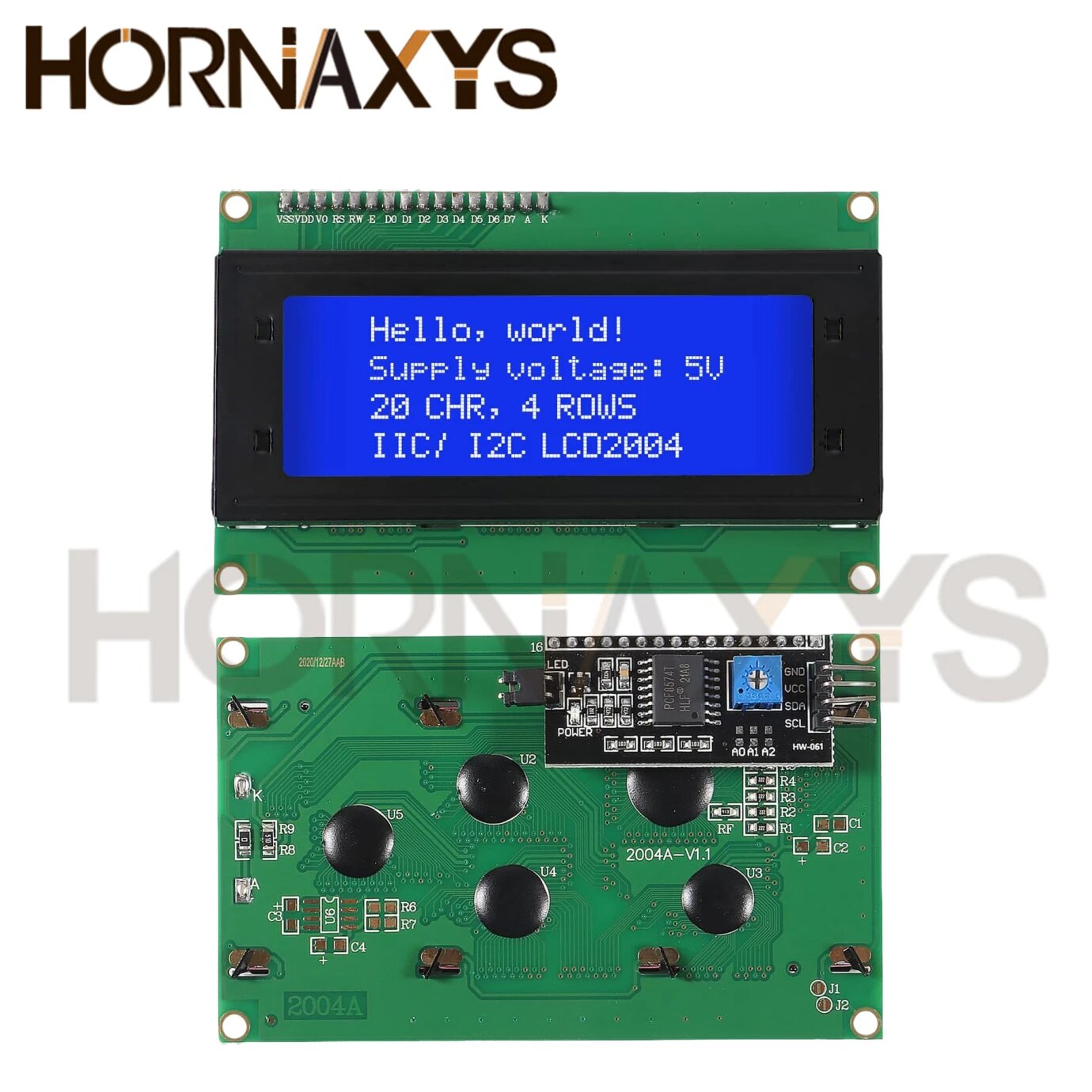 HORNAXYS LCD2004 20x4 синий ЖК-модуль, LCD2004 Blue I2C