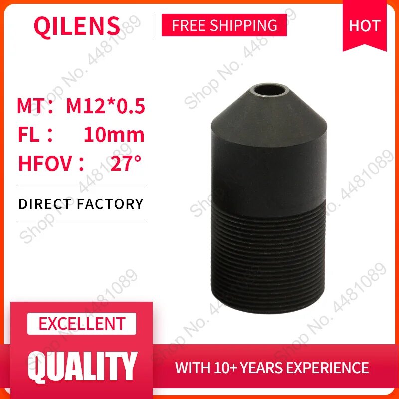 Объектив видеонаблюдения QILENS M12 10 мм для безопасности 720P 1080P HD мини-камера объектив с отверстием, NO IR FILTER