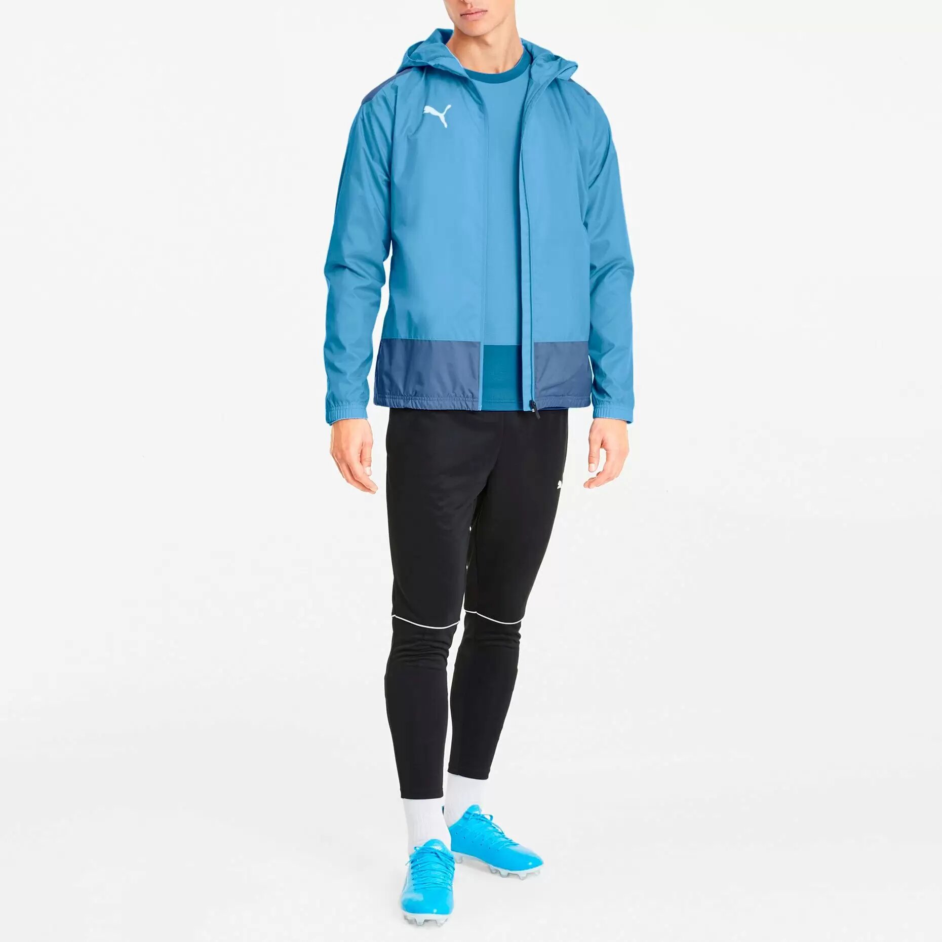Куртка PUMA teamGOAL 23 Training Rain Jacket, размер L, голубой — фото 1