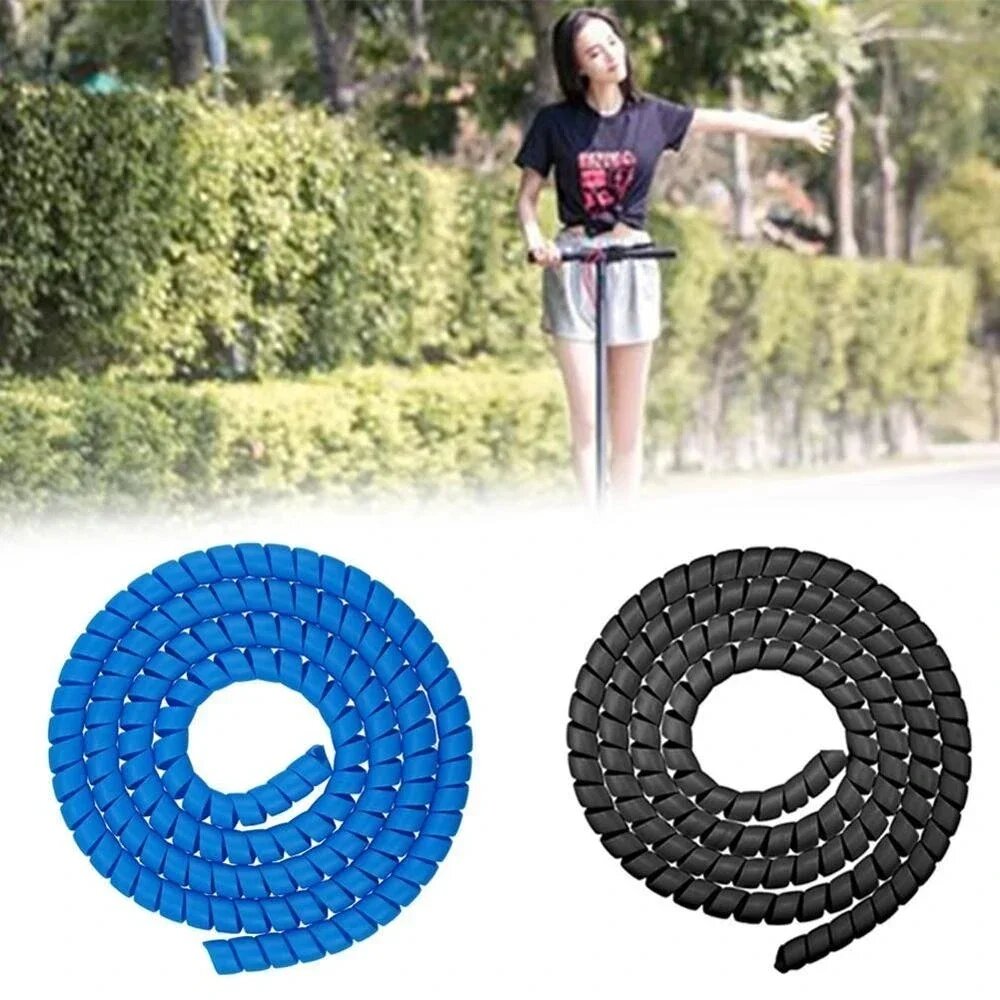 Картинки 1/2 м для XIAOMI M365/PRO аксессуары для скутера, органайзер для труб, защитная пленка для намотки кабеля, защитная крышка для трубки, инструмент, Черный