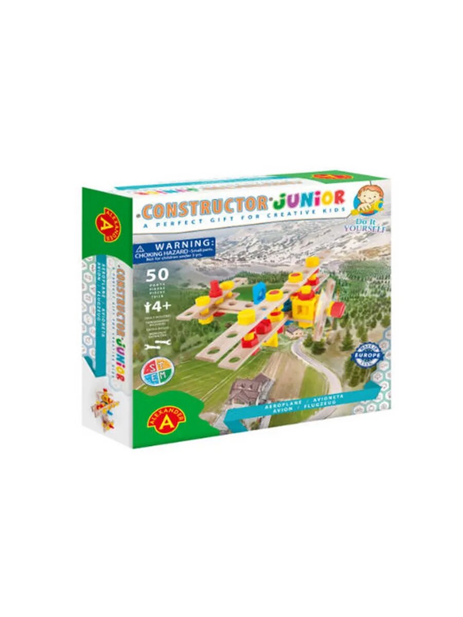 Конструктор деревянный самолет, 50 деталей