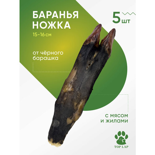 Баранья ножка черная 5 шт, вкусняшки для собак мелких пород, копыто баранье для собак