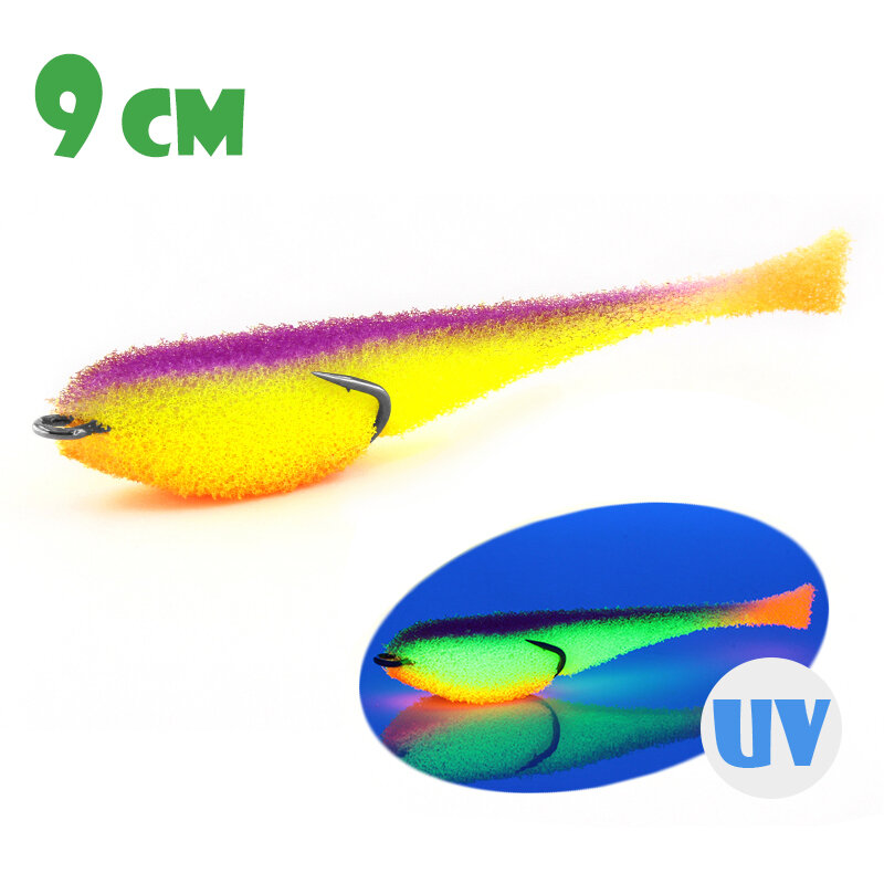 Поролоновая Рыбка Мормыш с Открытым Двойником 9cm #09 (3 шт.)