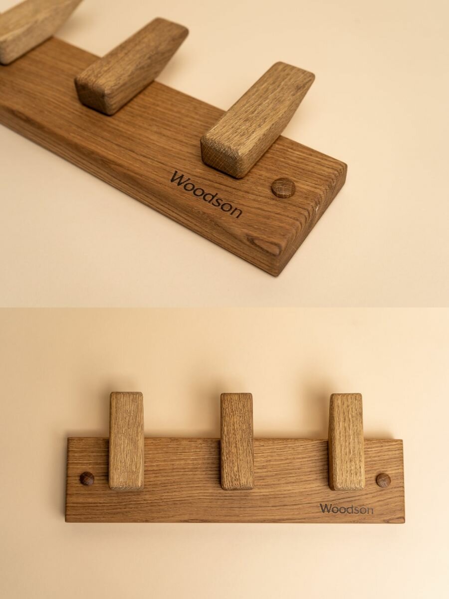 Вешалка D3 дуб для бани — фото 1