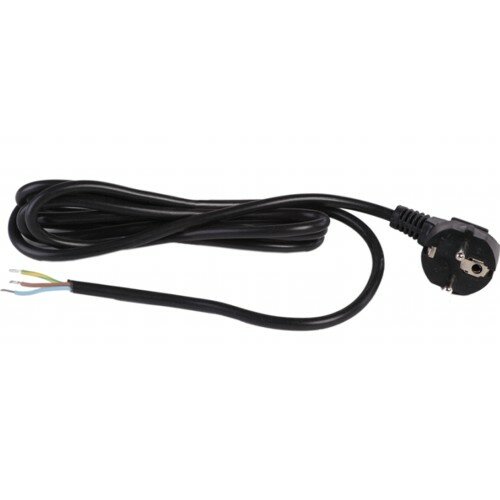 Вилка S22 Schuko на шнуре 3*0.75мм 3м угловая 11-1311 CEE7/7 кабель 220в 10А - чёрный