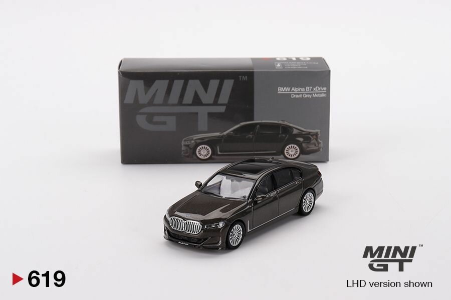 Коллекционная Premium машинка Mini GT BMW Alpina B7 xDrive Dravit Grey Metallic #619 (year 2023, MGT00619)