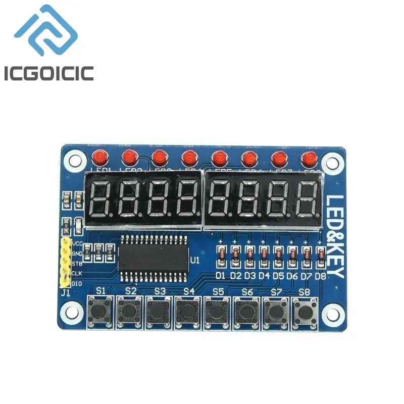 Модуль TM1638, дисплей ключа для AVR Arduino, новая 8-битная цифровая фототрубка 8 бит