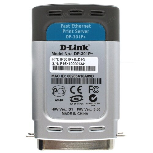 Принт-сервер D-LINK DP-301P+ 1 x 100 Мбит/с RJ-45