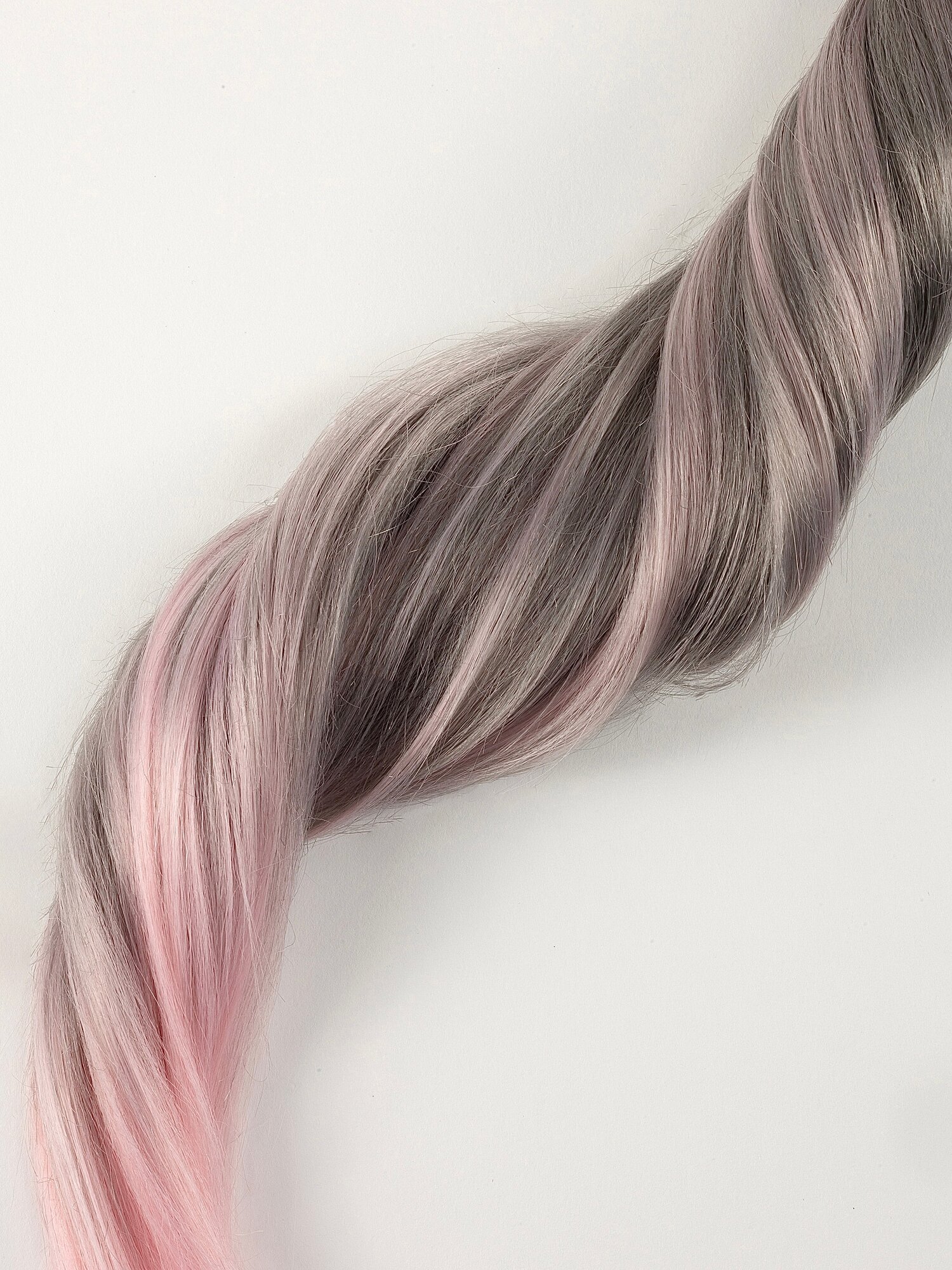 Канекалон пепельно-розовый шиньон искусственные волосы для причесок, цветные решения — фото 1