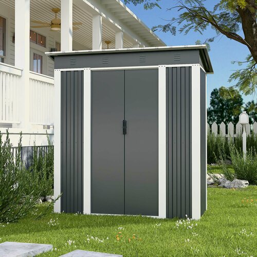 Изображение товара Хозблок Сарай, металлический, цвет темно-серый, 185x180x90 см