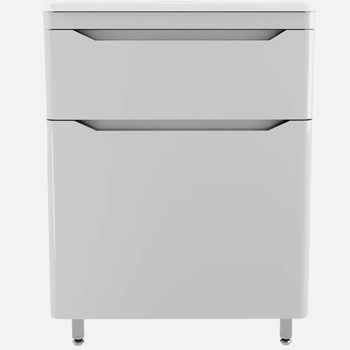 Изображение товара Тумба с раковиной Style Line Марелла 60 напольная, 60 см, белая, глянцевая, из МДФ, с ящиками, раковина для ванной, прямоугольная