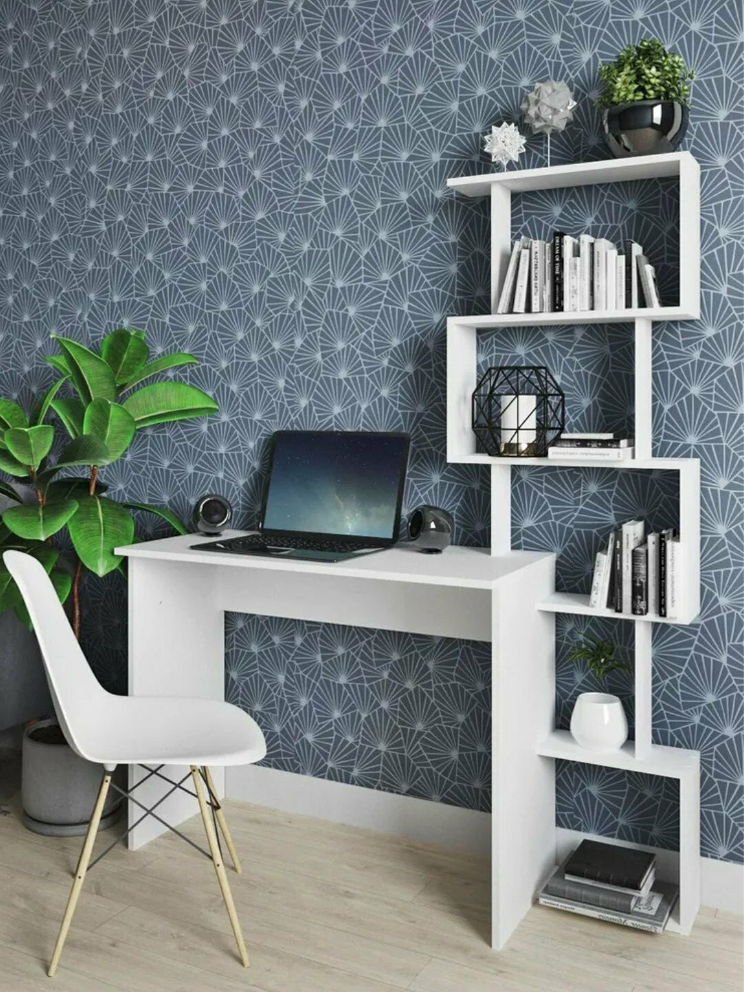 Письменный стол Martin, белый глянец, универсальный , 120х45х162 см