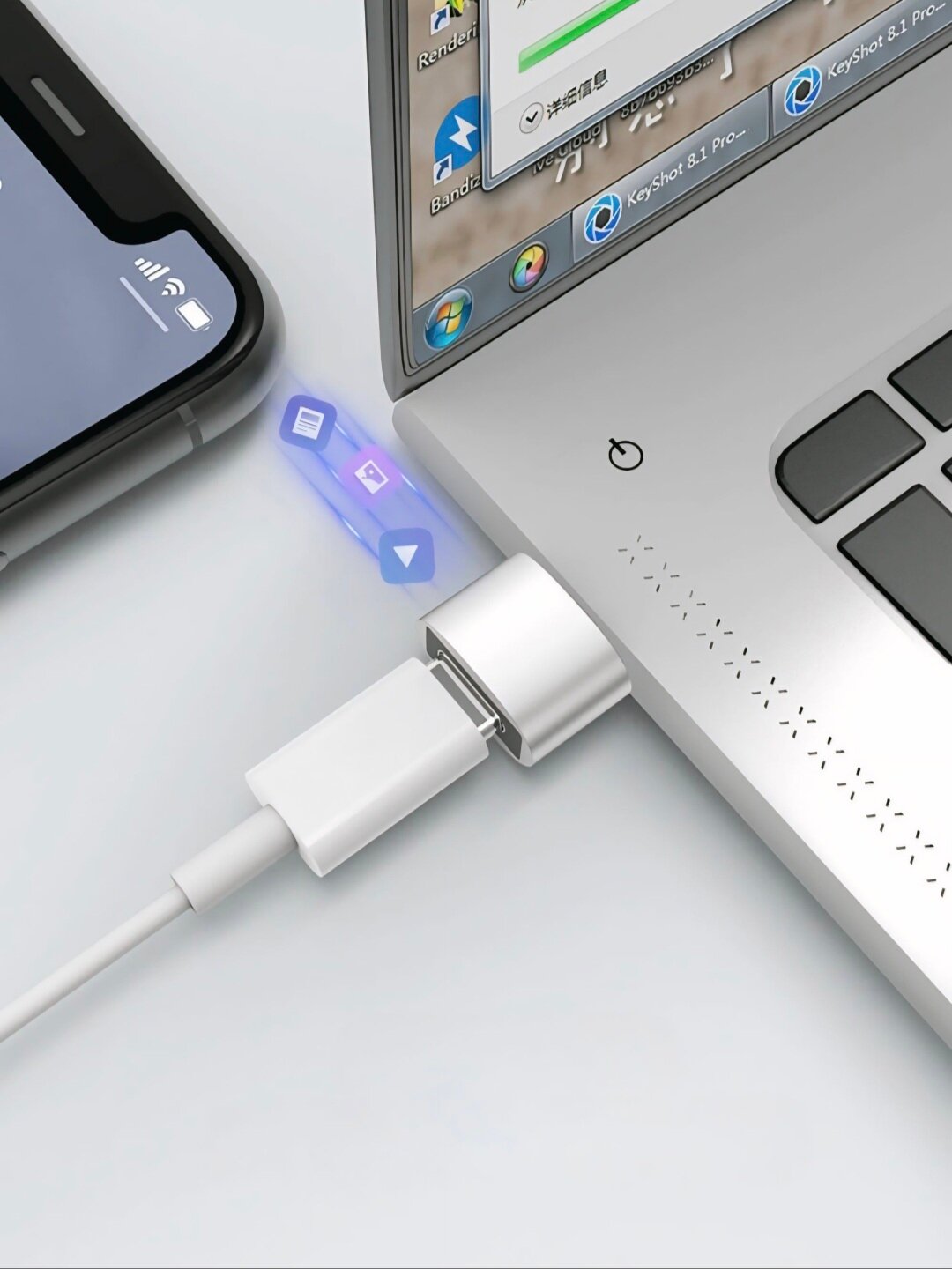 Универсальный набор USB-адаптеров — с разъёмами Type-C, Micro USB и Lightning для широкой совместимости. — фото 1
