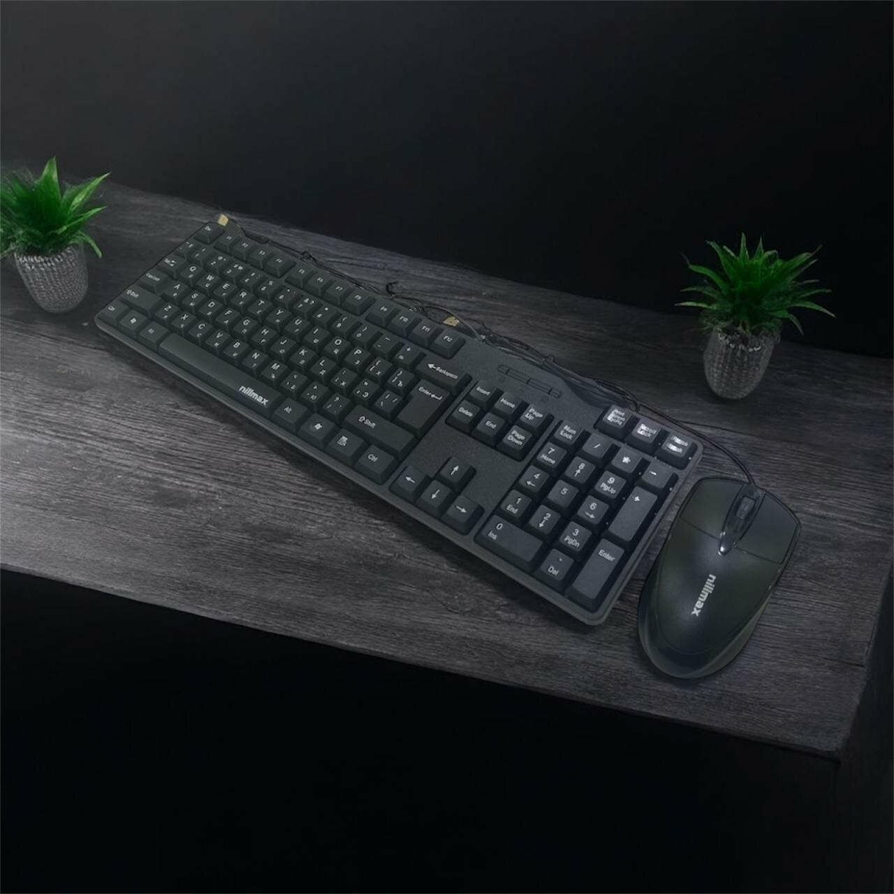 Проводная клавиатура и мышь, Nillmax NK-005, комфортная и простое решения для офиса